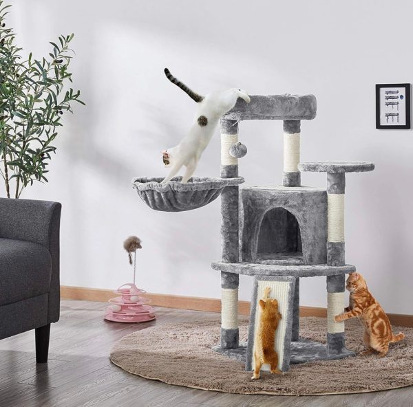 Yaheetech Cat Tree, 107cm Cat Tower for Indoor Cats, Cat Climbing Tree with 5 Scratching Posts Online